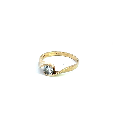 9Ct Yellow Gold Solitaire CZ Ring