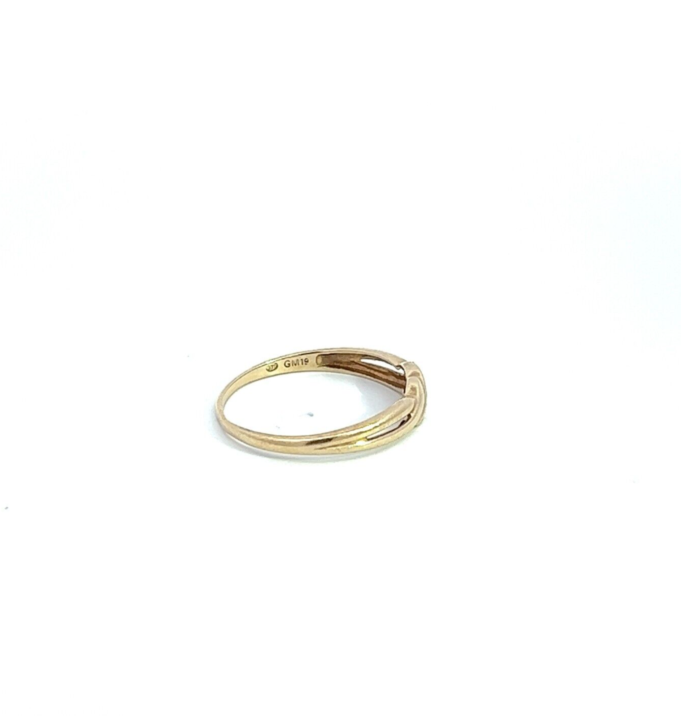 9Ct Yellow Gold Band With Diamond Accents