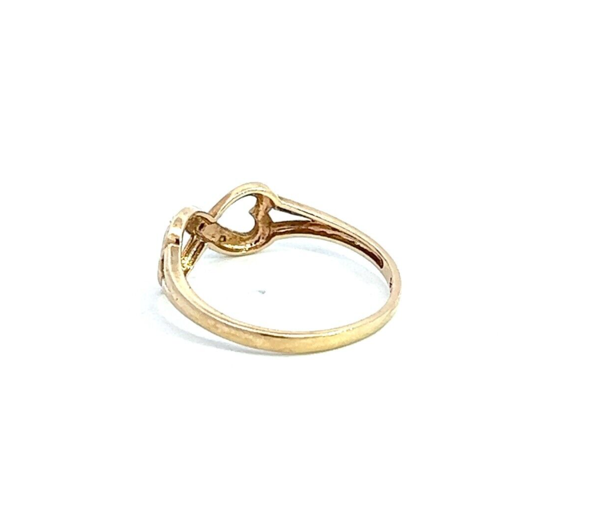 9Ct Yellow Gold Heart Infinity Ring