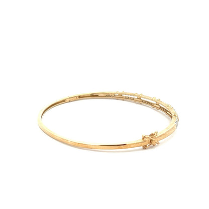 9Ct Yellow Gold 1/2 Carat TW Diamond Cross Bangle