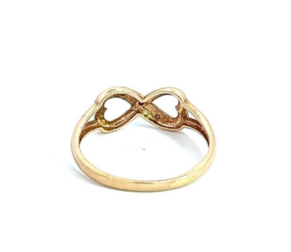 9Ct Yellow Gold Heart Infinity Ring