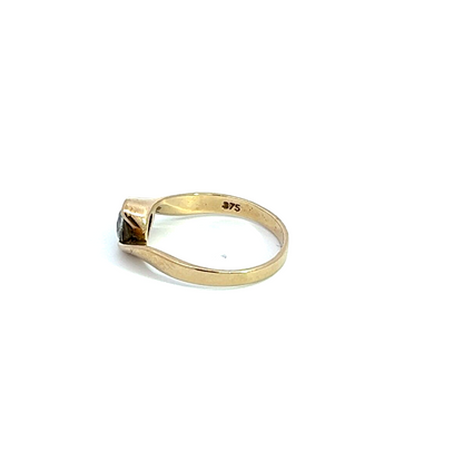 9Ct Yellow Gold Solitaire CZ Ring