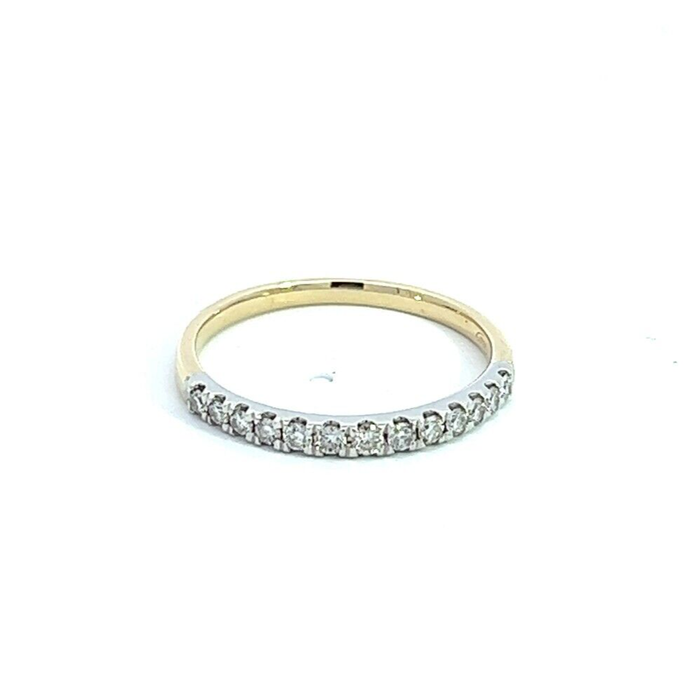 9Ct Yellow & White Gold .25 Carat TW Diamond Band Half Eternity Ring