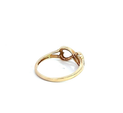 9Ct Yellow Gold Heart Infinity Ring