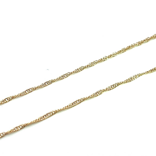 9Ct Yellow Gold Twisted Trace Chain