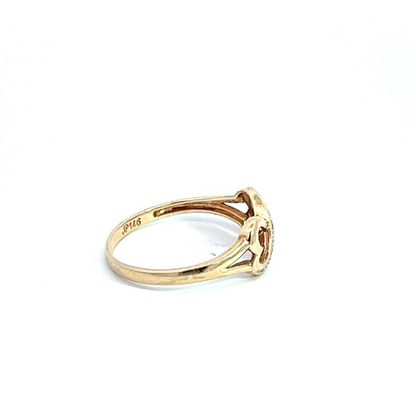 9Ct Yellow Gold Heart Infinity Ring