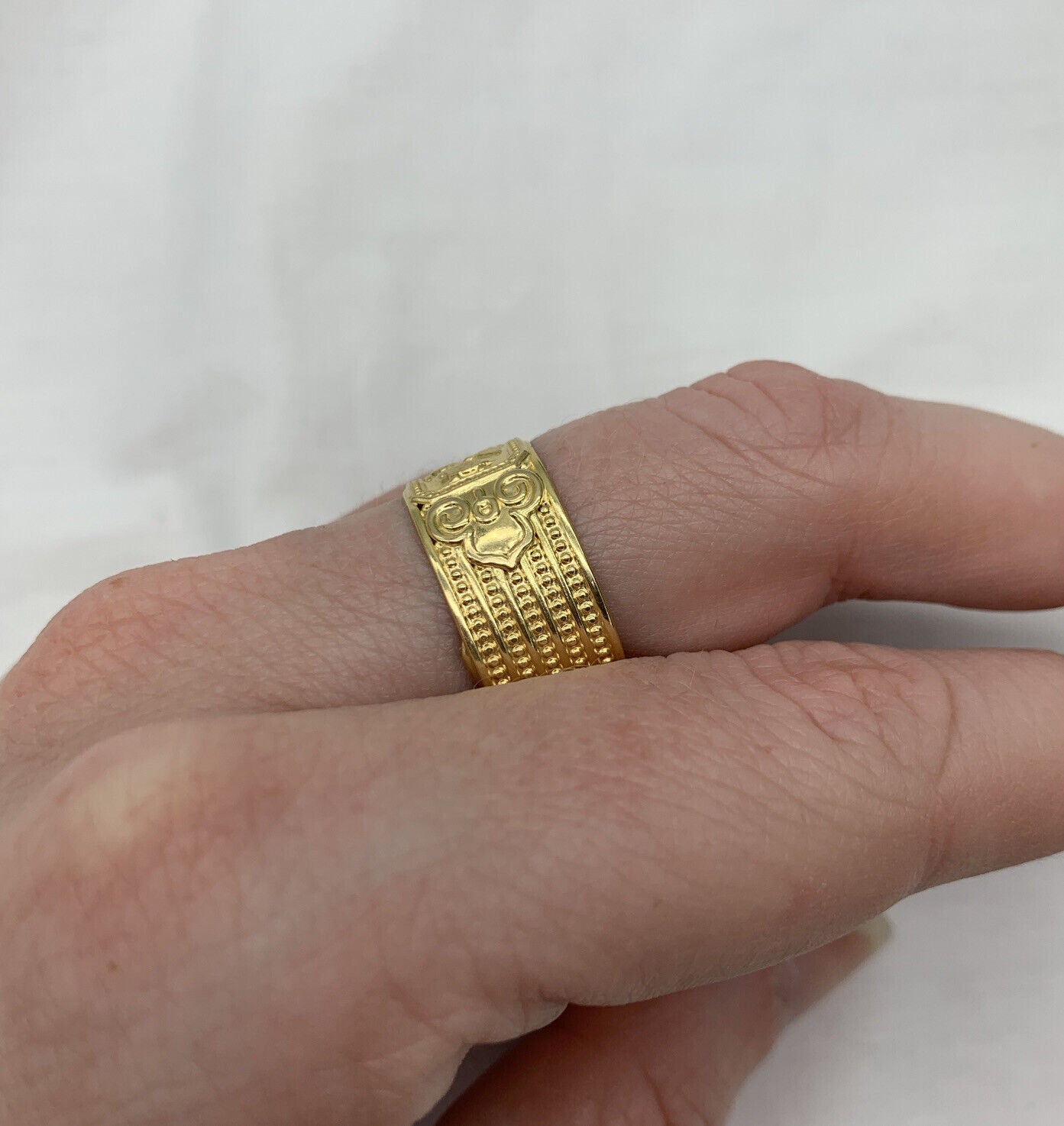 18Ct Yellow Gold Detailed Adjustable Size Wrap Around Ring