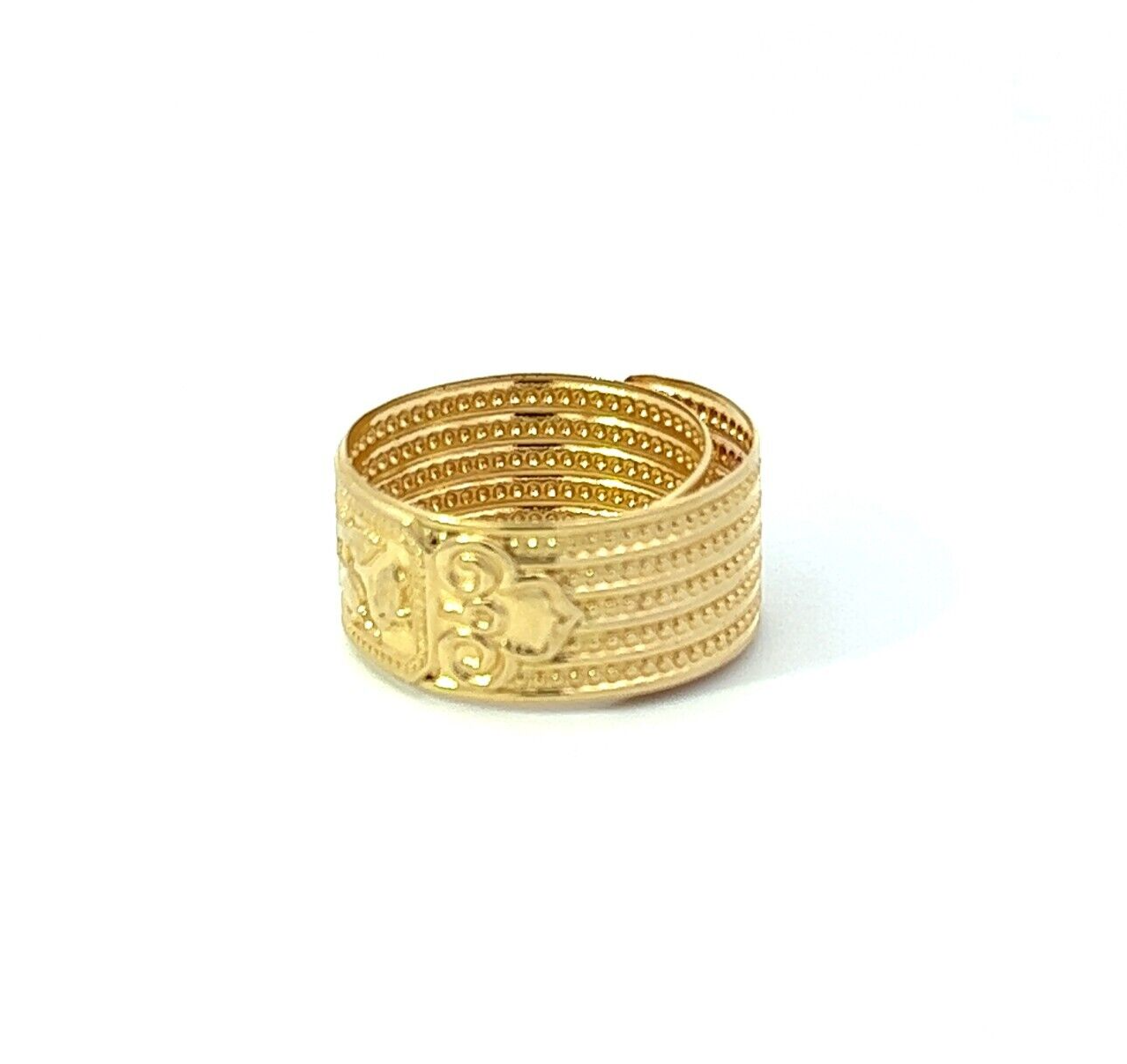 18Ct Yellow Gold Detailed Adjustable Size Wrap Around Ring