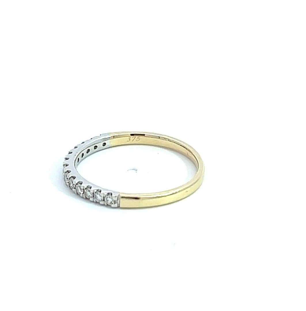 9Ct Yellow & White Gold .25 Carat TW Diamond Band Half Eternity Ring