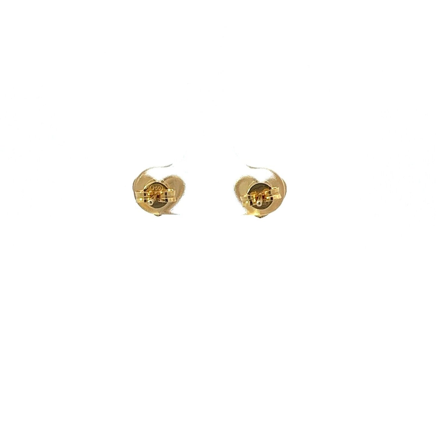 18Ct Yellow Gold Heart Studs