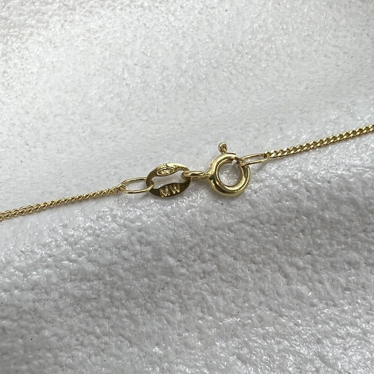 9Ct Yellow Gold Curb 35cm Trace Chain Necklace With 9Ct Two-Toned Heart Pendant