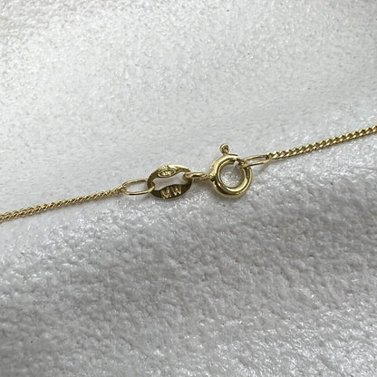 9Ct Yellow Gold Curb 35cm Trace Chain Necklace With 9Ct Two-Toned Heart Pendant