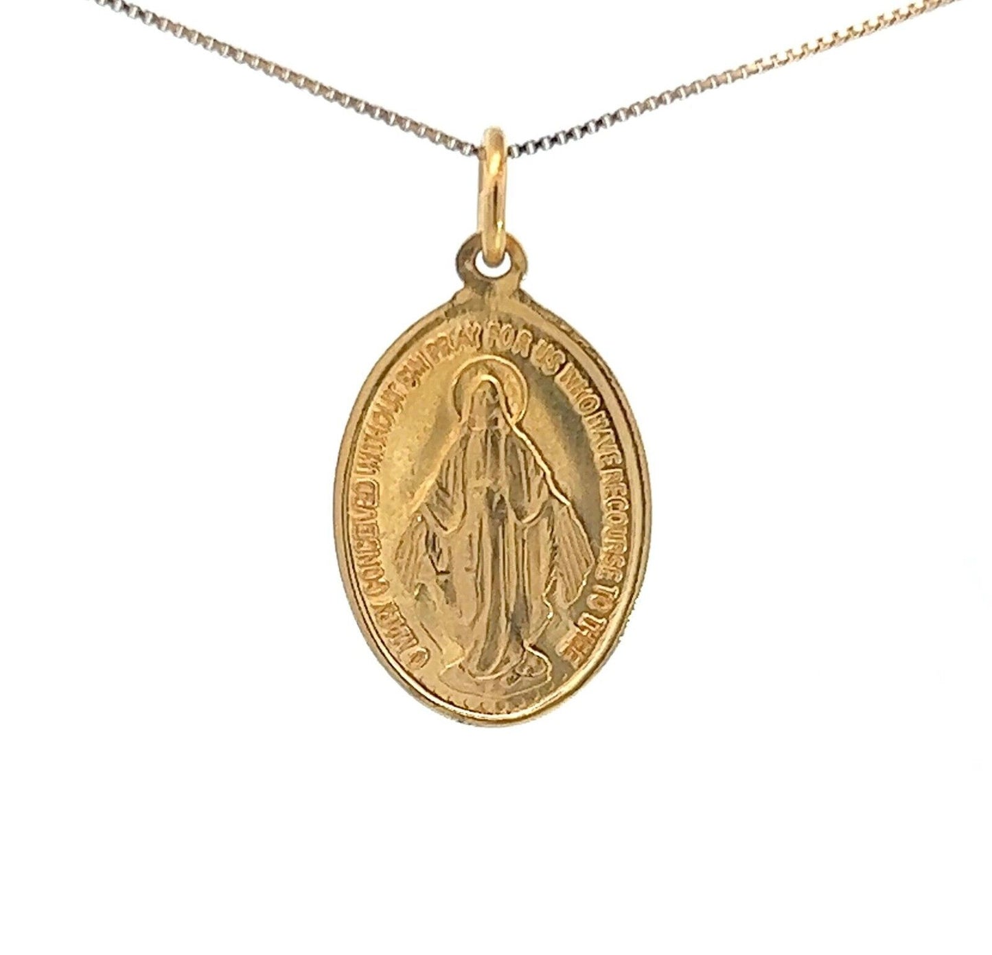 22Ct Yellow Gold Mary Medal Pendant