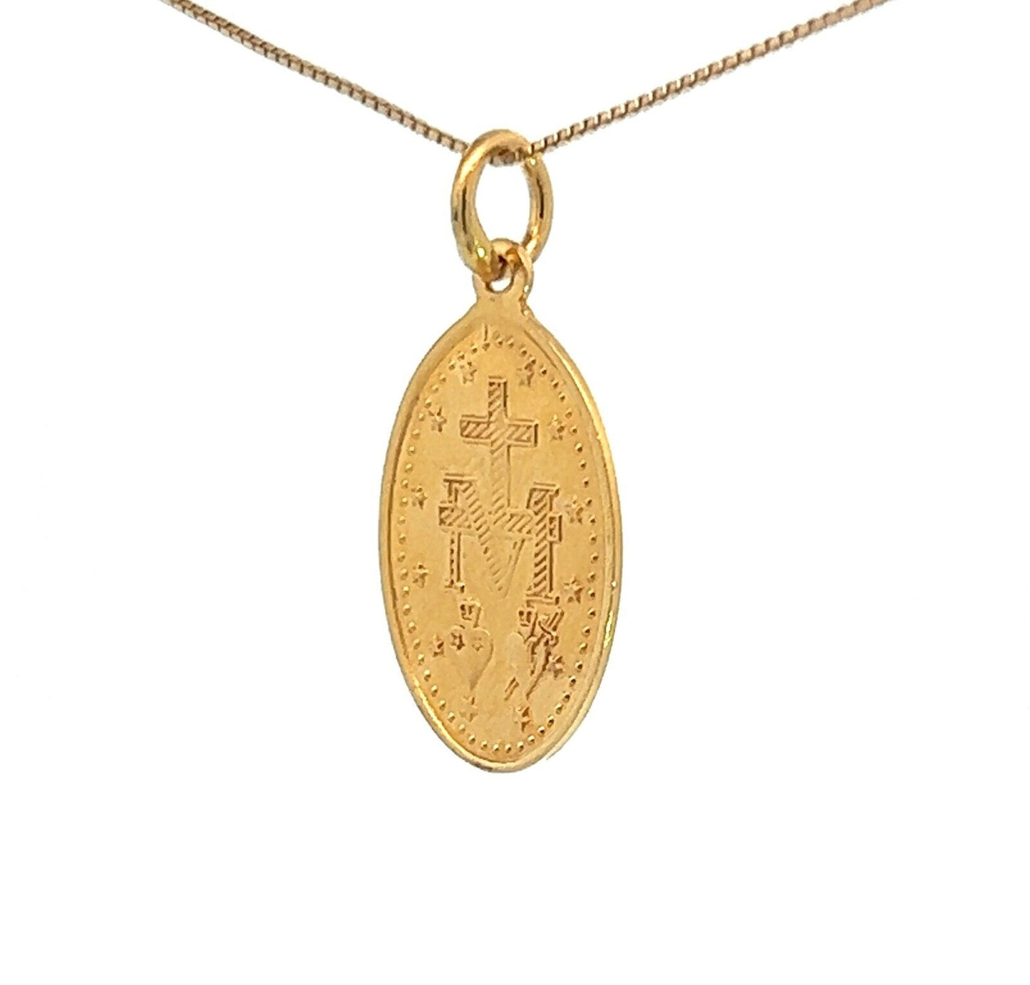 22Ct Yellow Gold Mary Medal Pendant