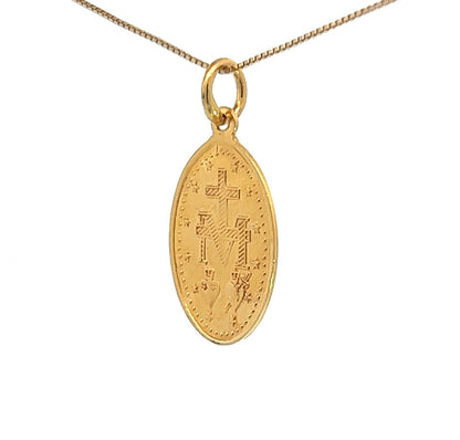 22Ct Yellow Gold Mary Medal Pendant