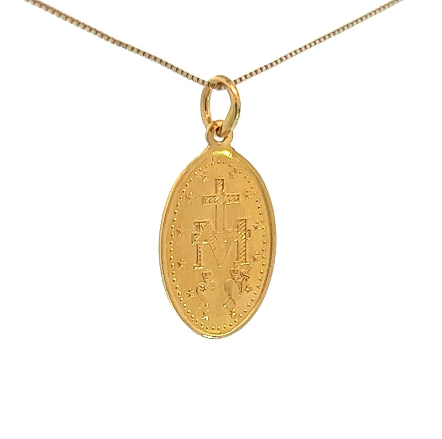 22Ct Yellow Gold Mary Medal Pendant