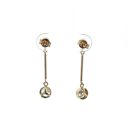 9Ct Yellow Gold Drop CZ Earrings