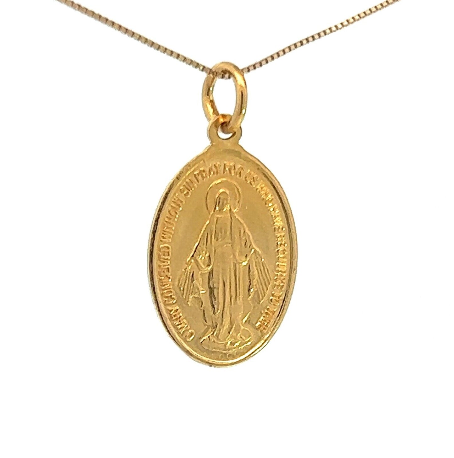 22Ct Yellow Gold Mary Medal Pendant