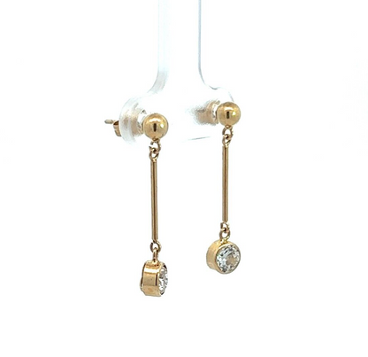 9Ct Yellow Gold Drop CZ Earrings