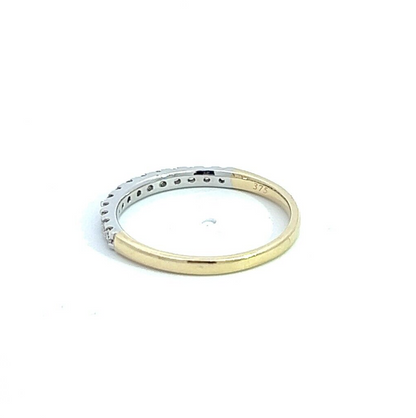 9Ct Yellow & White Gold .25 Carat TW Diamond Band Half Eternity Ring