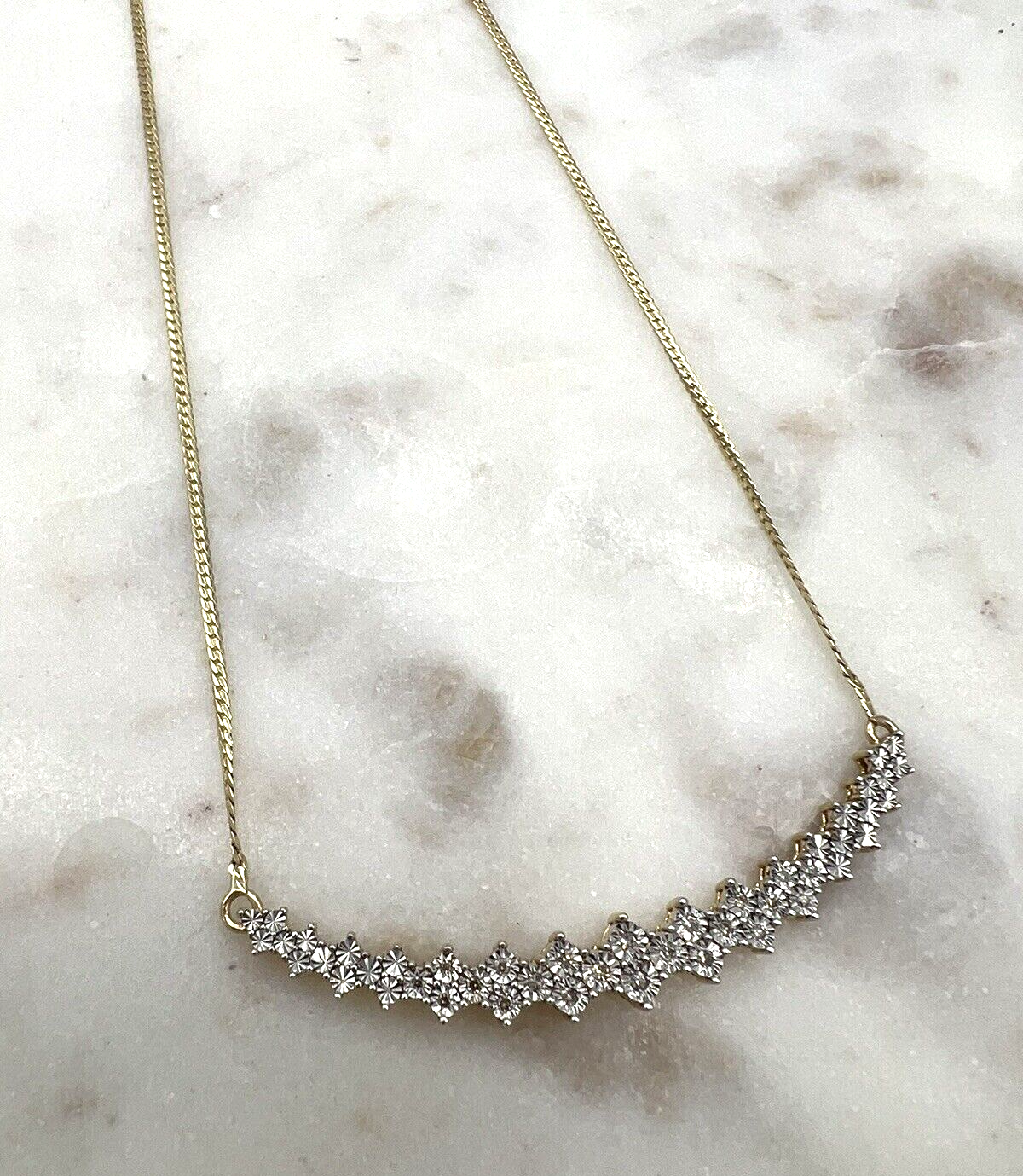 9Ct Yellow Gold & Diamond Necklace