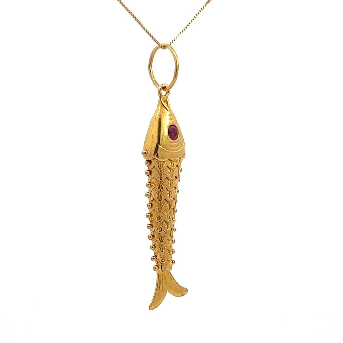 22Ct Yellow Gold Large Movable Fish Pendant