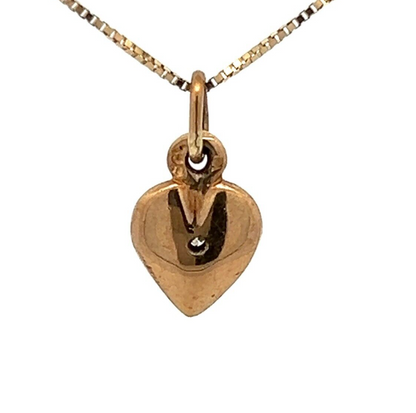 9Ct Yellow Gold 0.03 TW Diamond Heart Charm Pendant