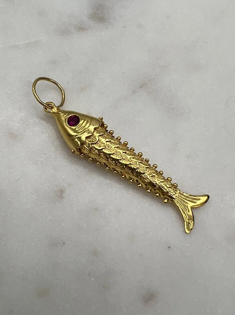 14k gold deals fish pendant