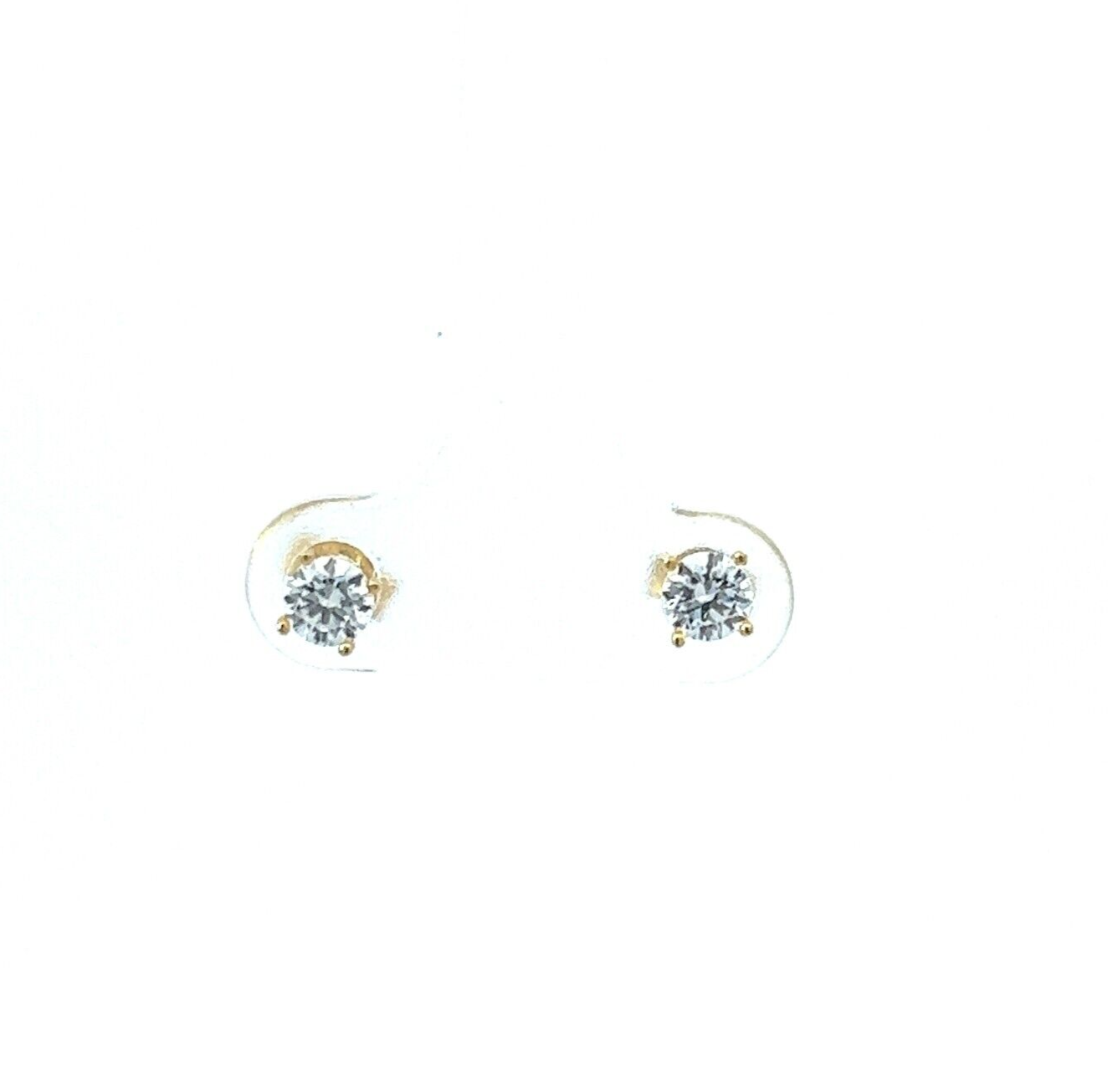 18Ct Yellow Gold Brilliant Cut CZ Stud Earrings