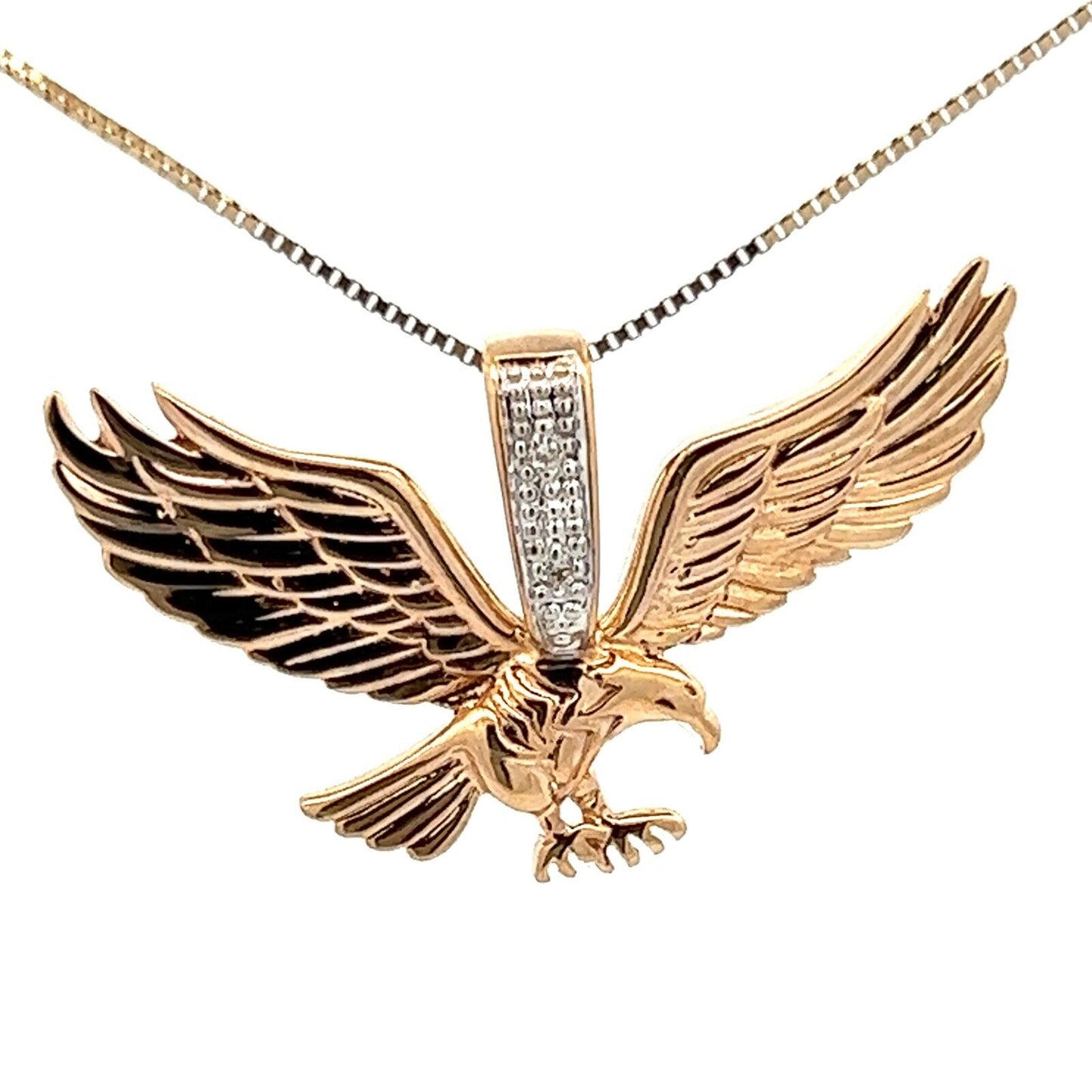 9Ct Yellow Gold Eagle Pendant With Diamond Bail