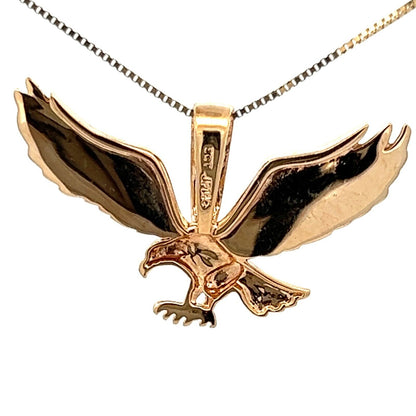 9Ct Yellow Gold Eagle Pendant With Diamond Bail