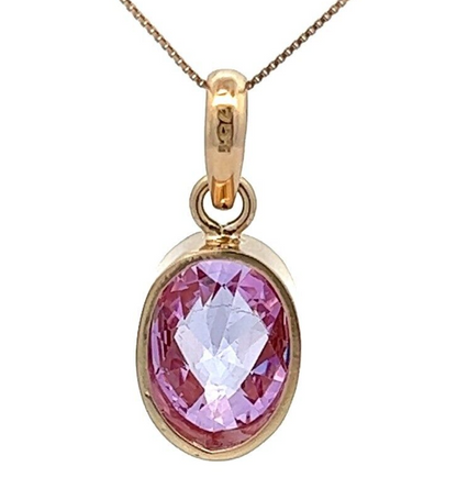 14Ct Yellow Gold Purple Gemstone Pendant