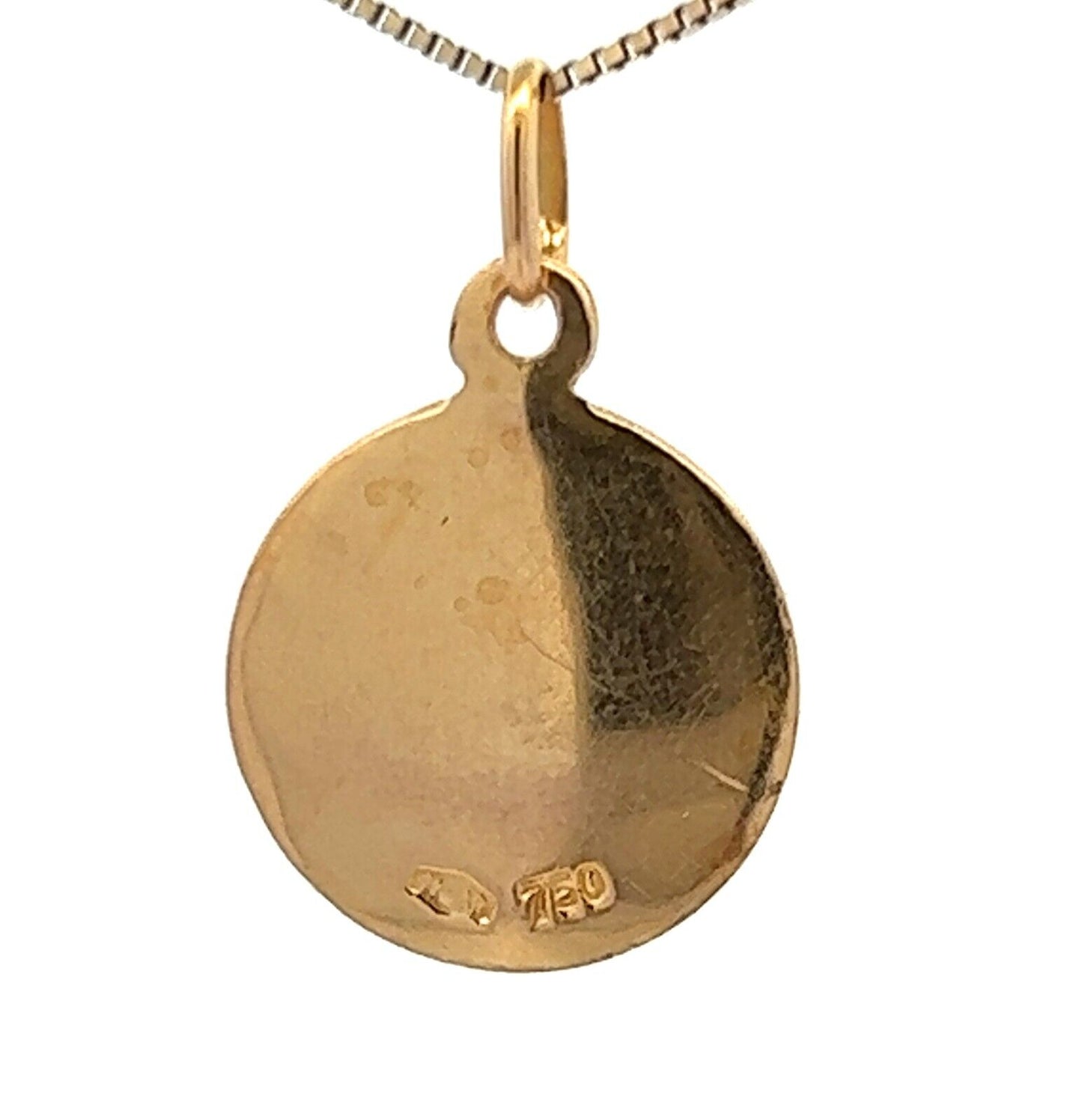 18Ct Yellow Gold Jesus Disc Pendant