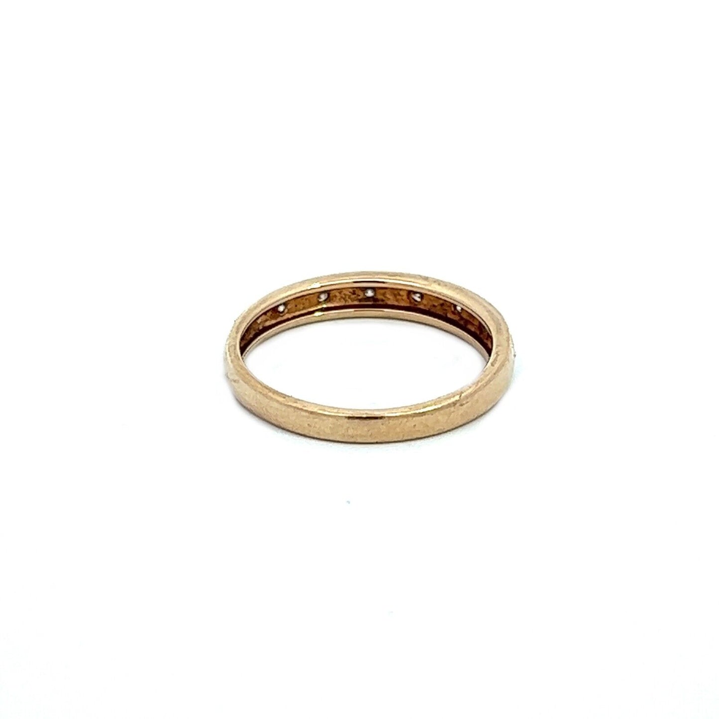 9Ct Yellow Gold Detailed Diamond Band Ring