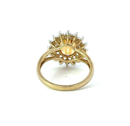 9Ct Yellow Gold Citrine & Diamond Dress Ring