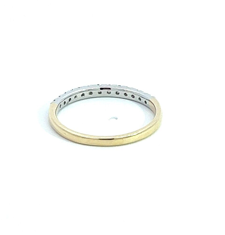 9Ct Yellow & White Gold .25 Carat TW Diamond Band Half Eternity Ring