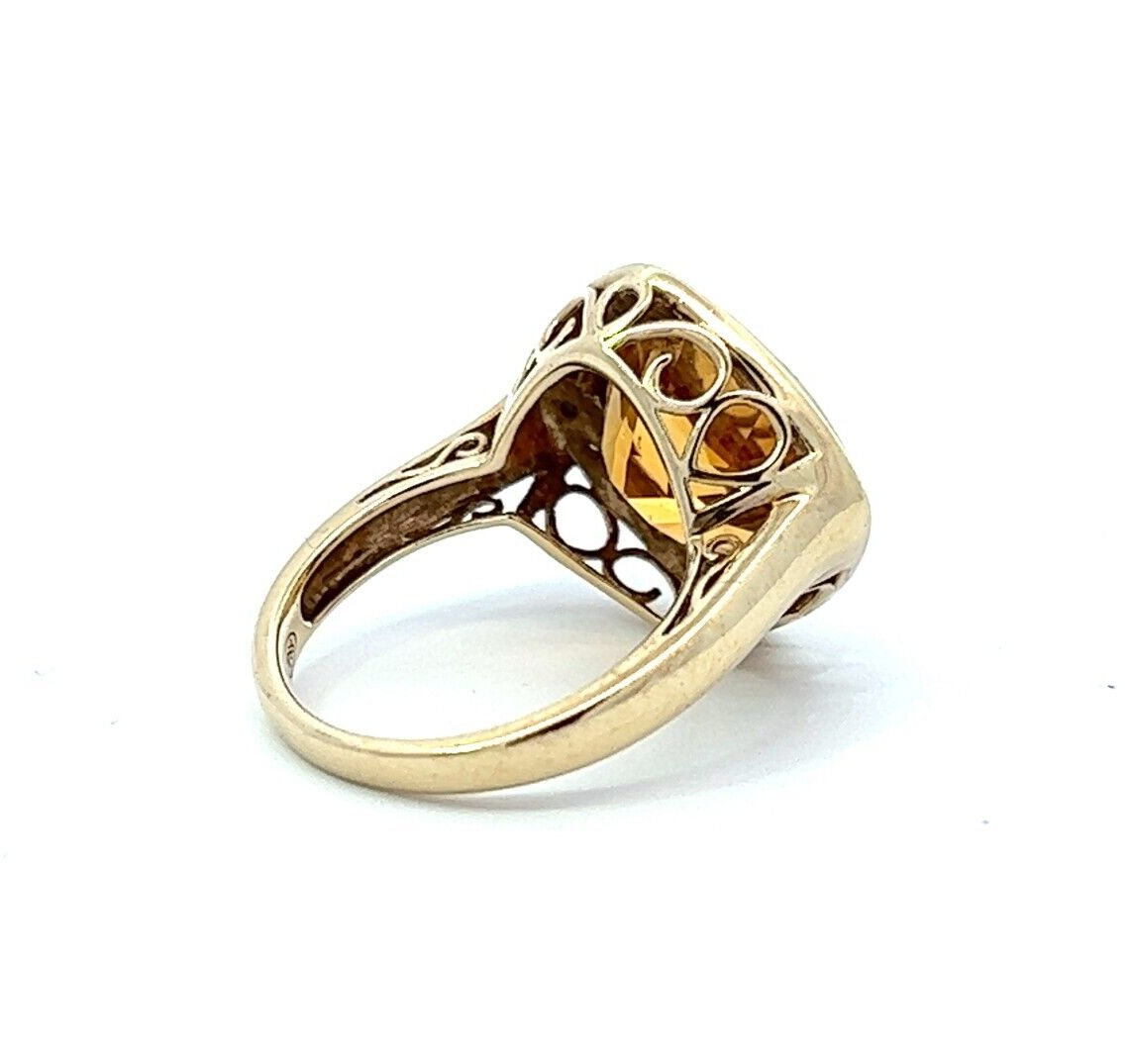 9Ct Yellow Gold Citrine and Diamond Ring