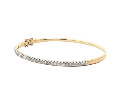 9ct Yellow Gold Round Brilliant Cut 1 Carat TW of Laboratory Grown Diamonds Bangle