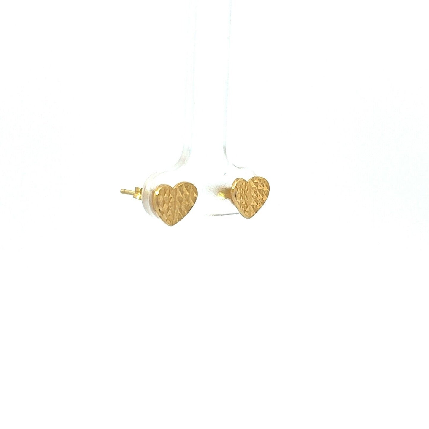 18Ct Yellow Gold Heart Studs