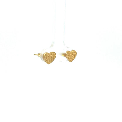 18Ct Yellow Gold Heart Studs