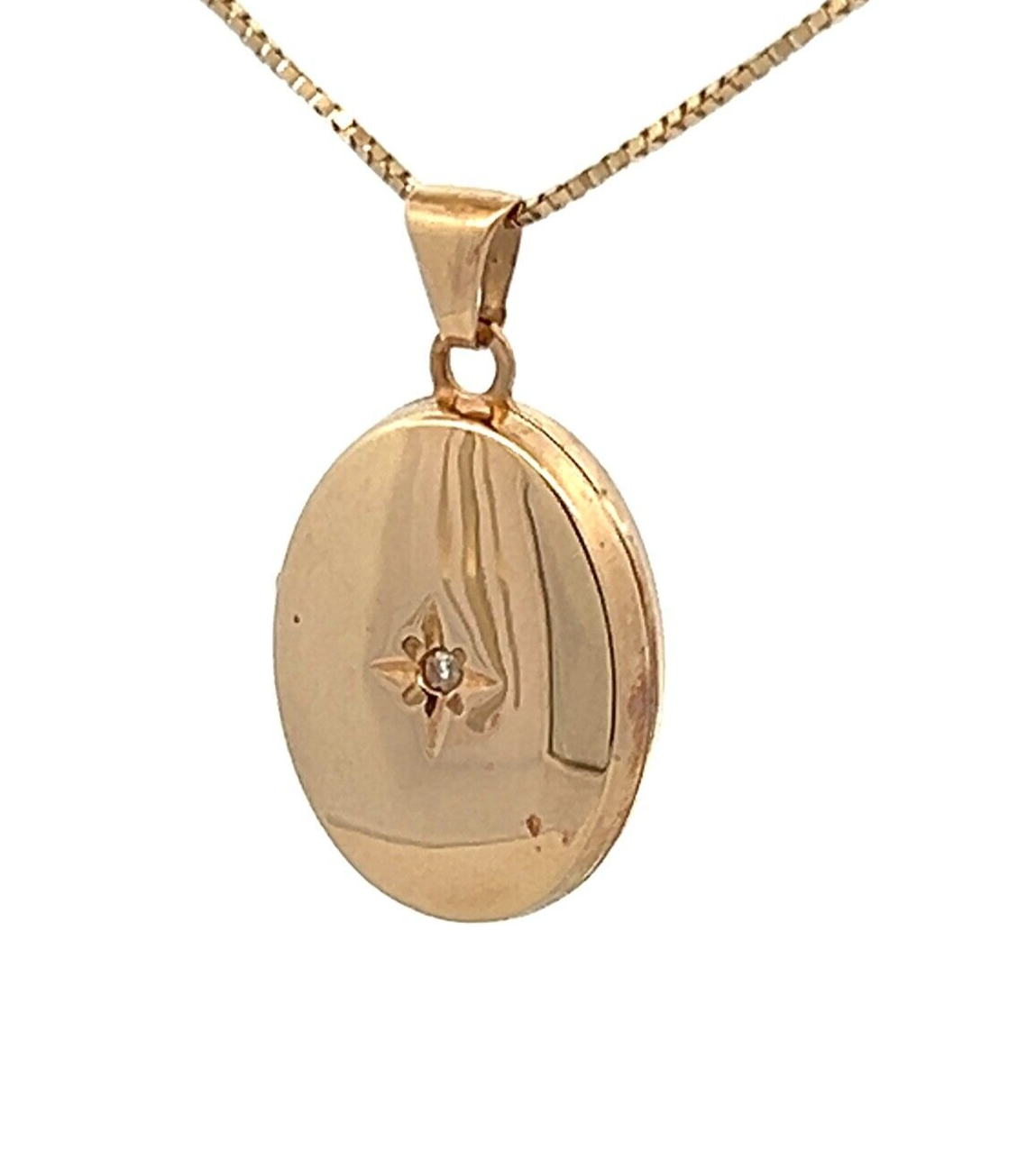 9Ct Yellow Gold 'Diamonds are a girls best friend' Diamond Locket Charm Pendant