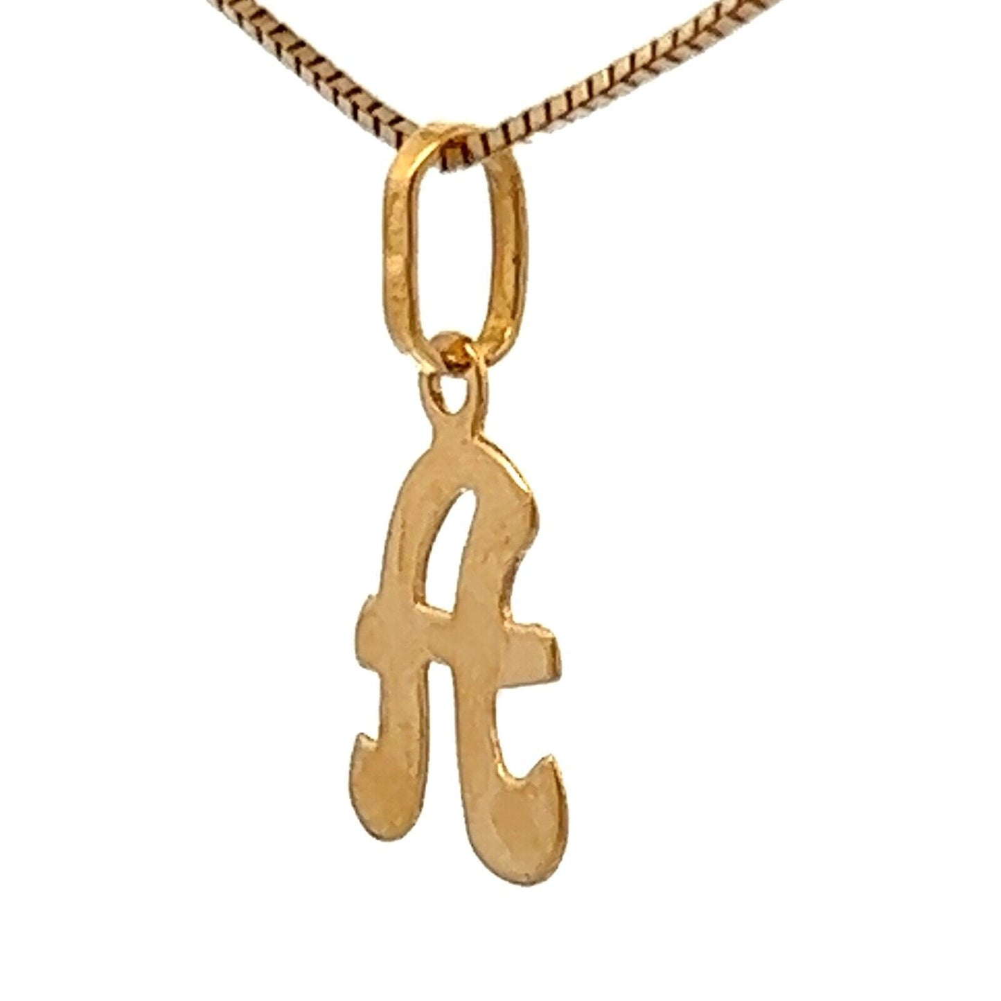 18Ct Yellow Gold Initial 'A' Charm Pendant