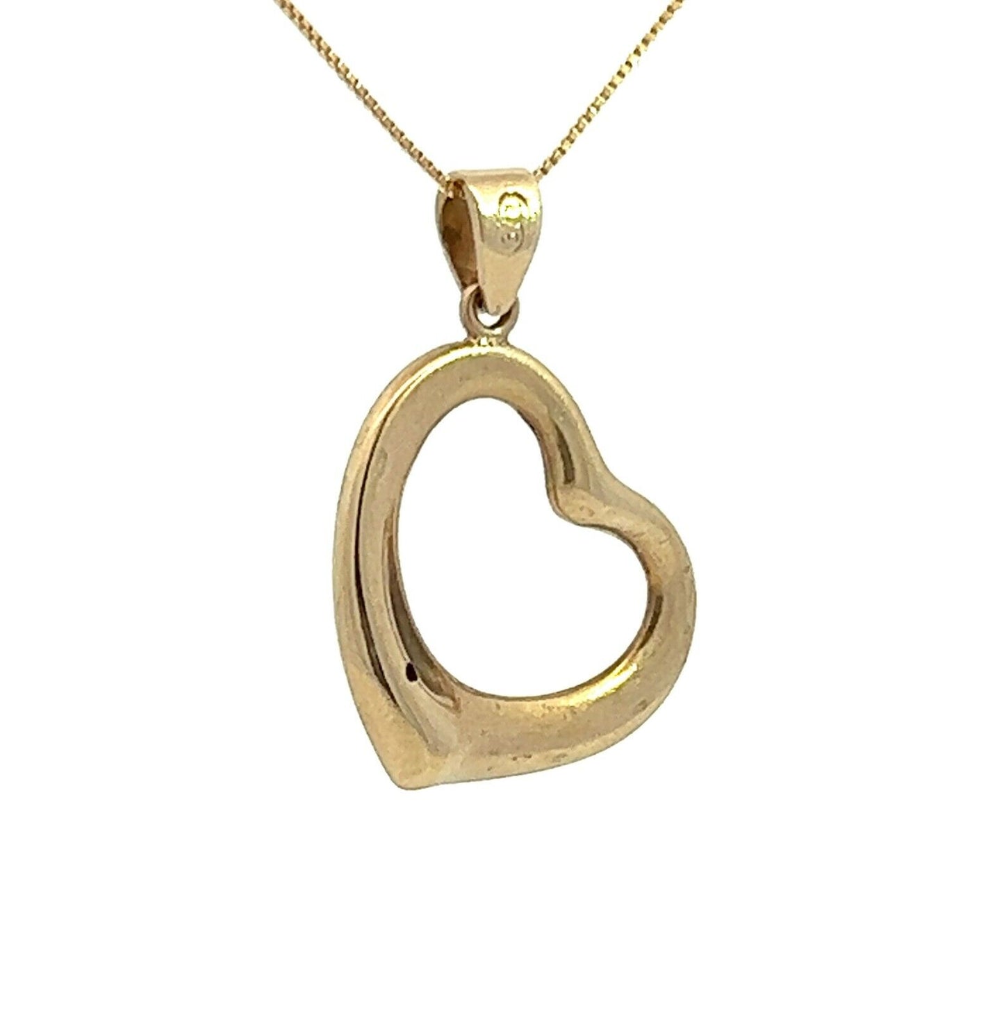 9Ct Yellow Gold Diamond Heart Pendant