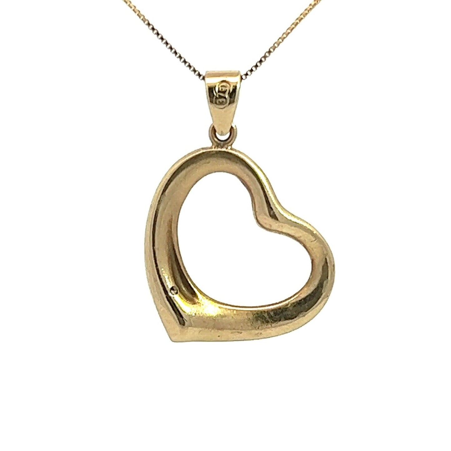 9Ct Yellow Gold Diamond Heart Pendant