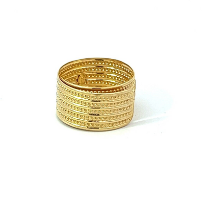 18Ct Yellow Gold Detailed Adjustable Size Wrap Around Ring