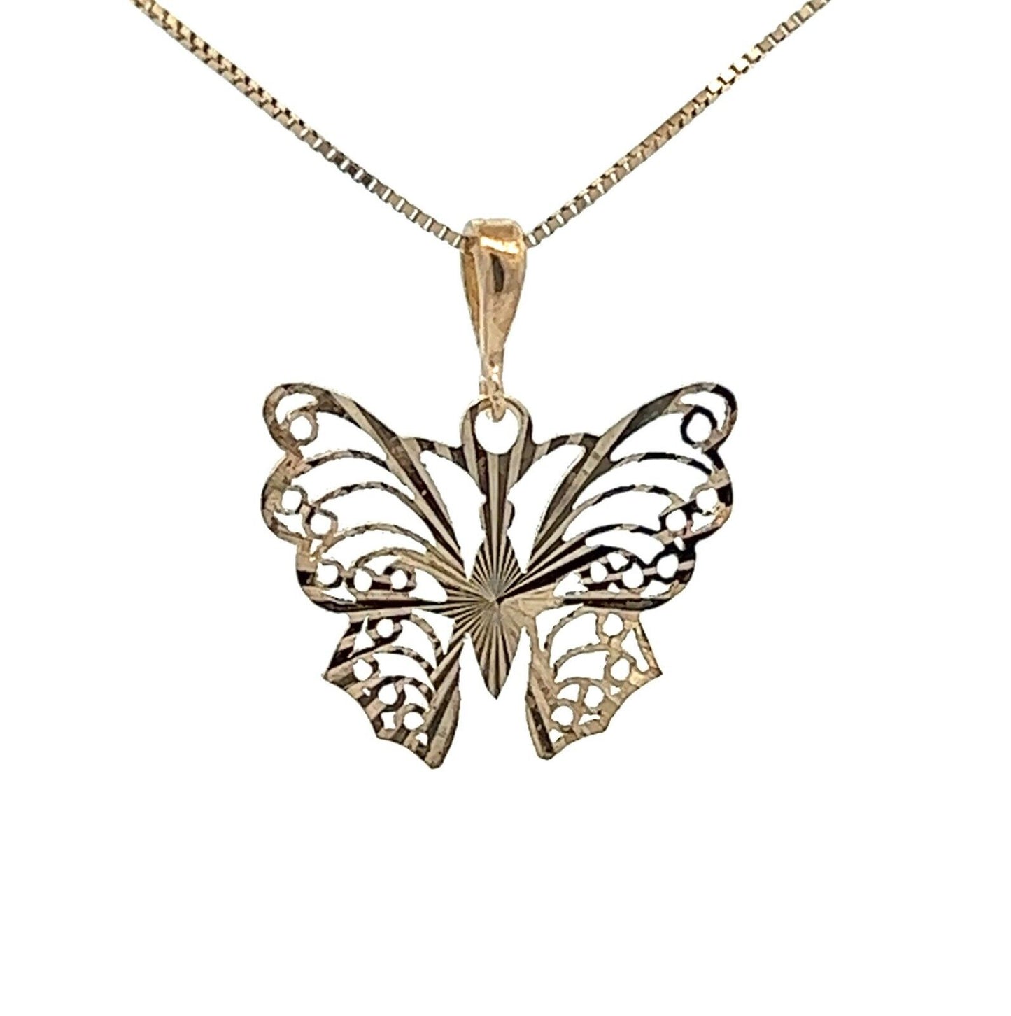 9Ct Two-Toned Gold Butterfly Pendant