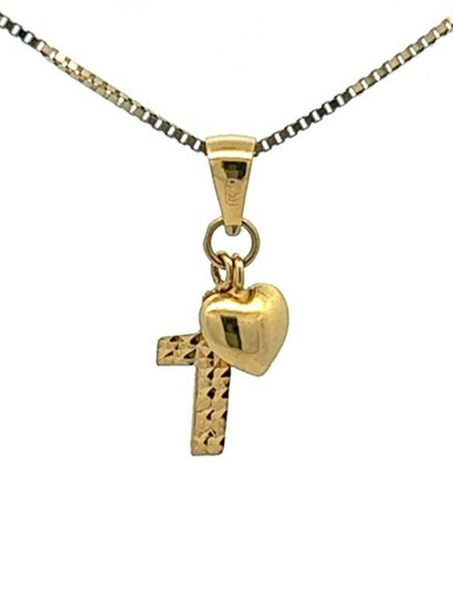 18Ct Yellow Gold Love & Faith Mini Pendant