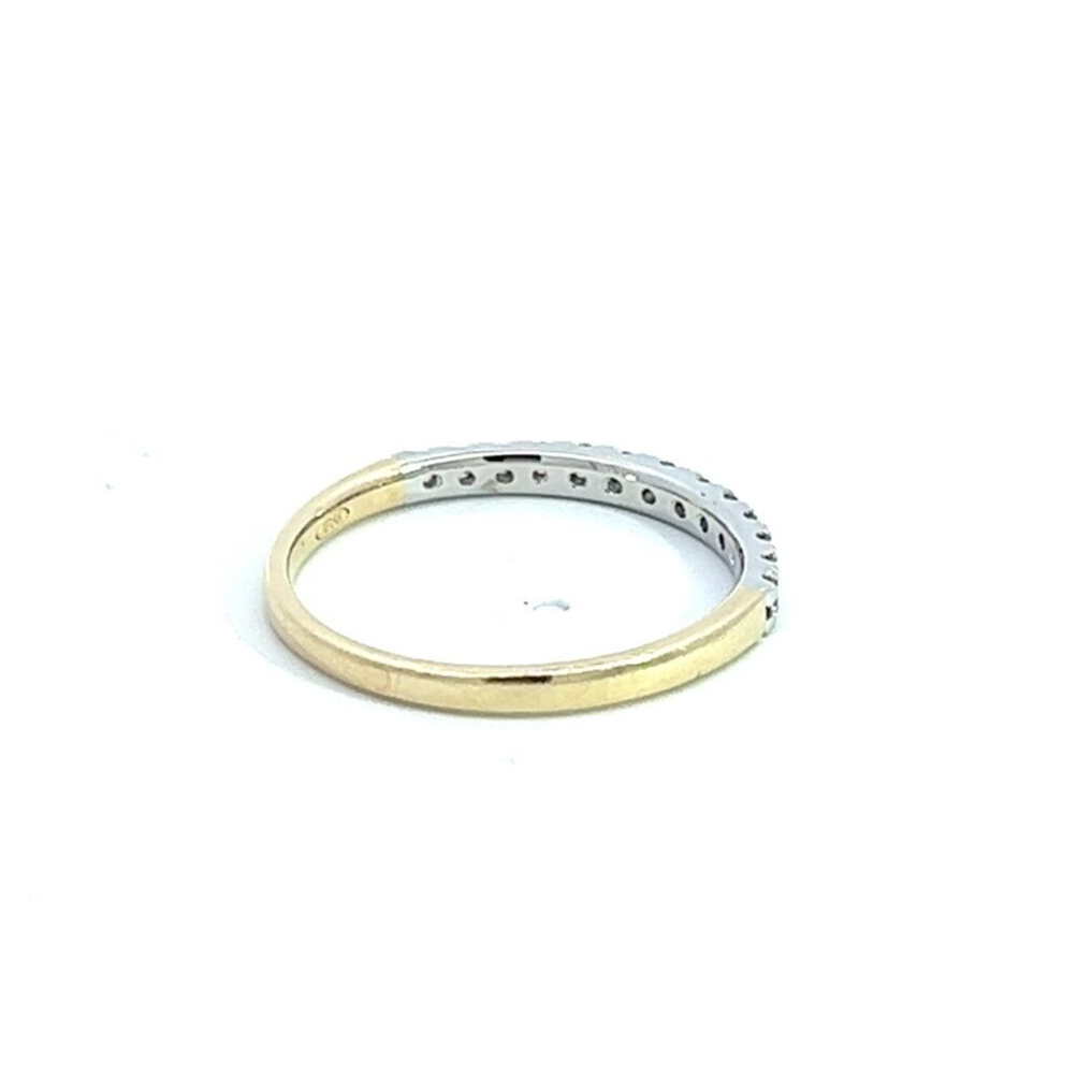 9Ct Yellow & White Gold .25 Carat TW Diamond Band Half Eternity Ring