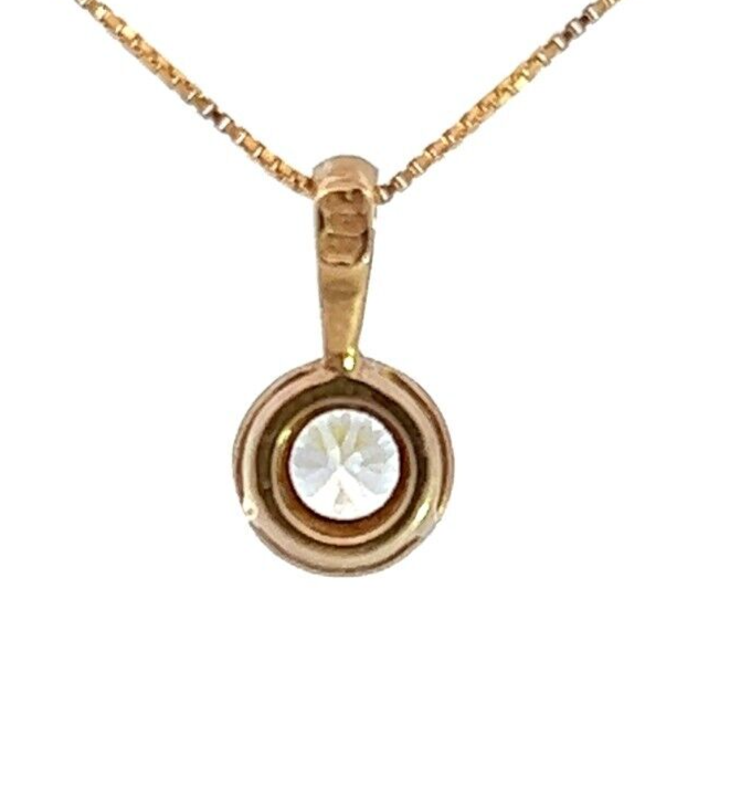 9Ct Yellow Gold Bezel Set CZ Pendant