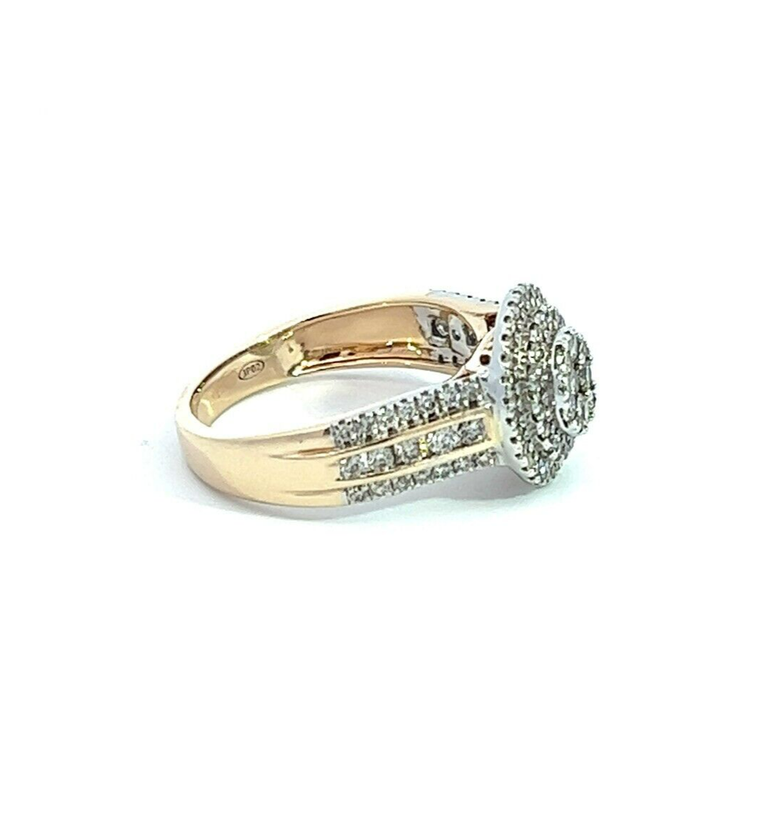 9Ct Yellow Gold Halo Diamond Ring - 0.80 Carat TDW